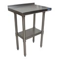 Bk Resources Work Table Stainless Steel With Undershelf, 1.5" Rear Riser 30"Wx18"D VTTR-1830